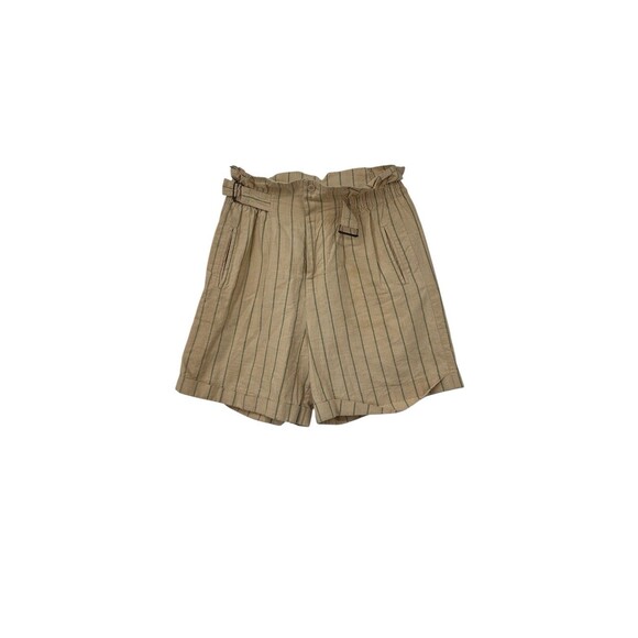 Avon Pants - 90s VTG Style Linen Cotton High Waist Mom Shorts Size 26/S Vintage yellow stripe